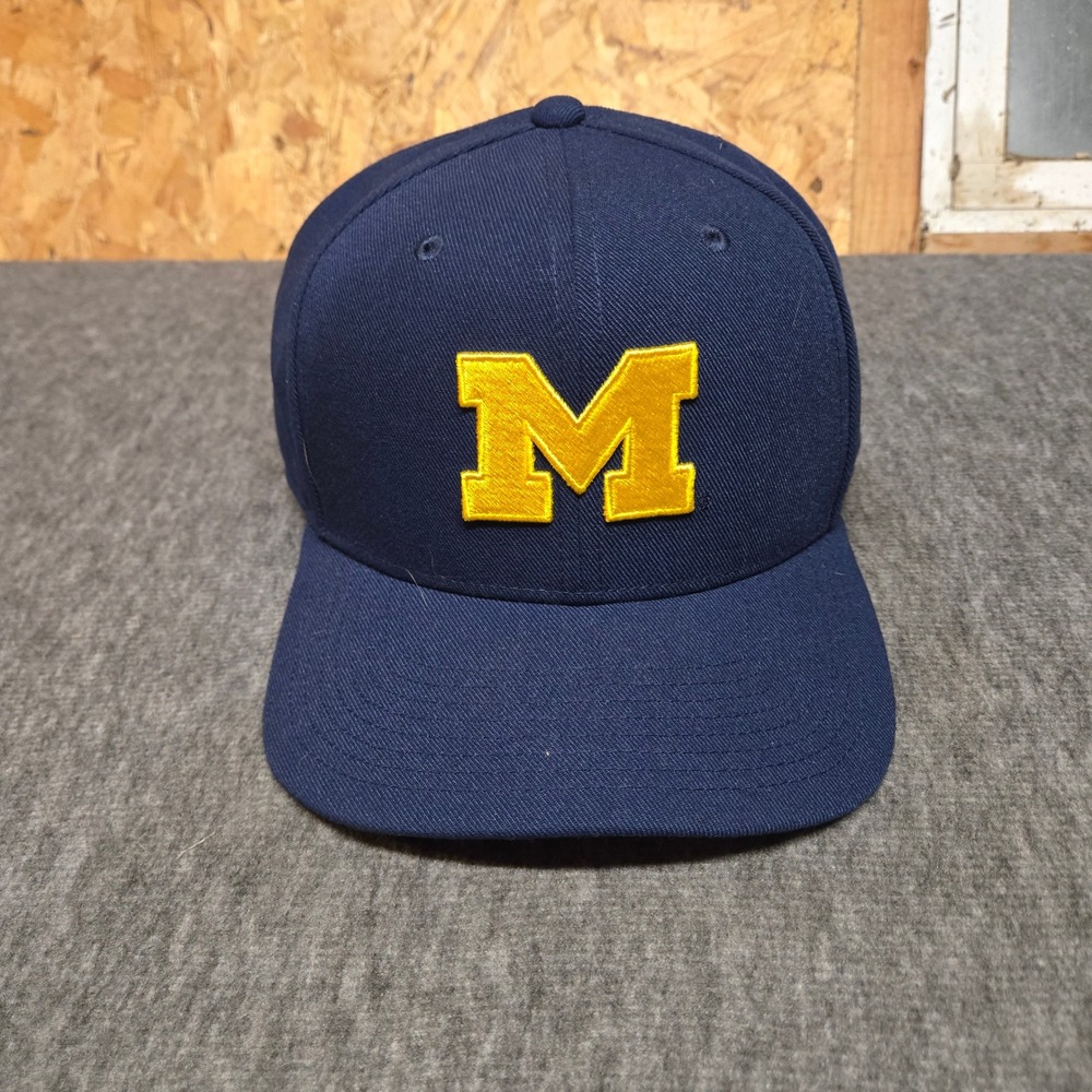 Nike Michigan Wolverines Snapback Hat Men OSFA Navy Blue Go Blue Embroidered